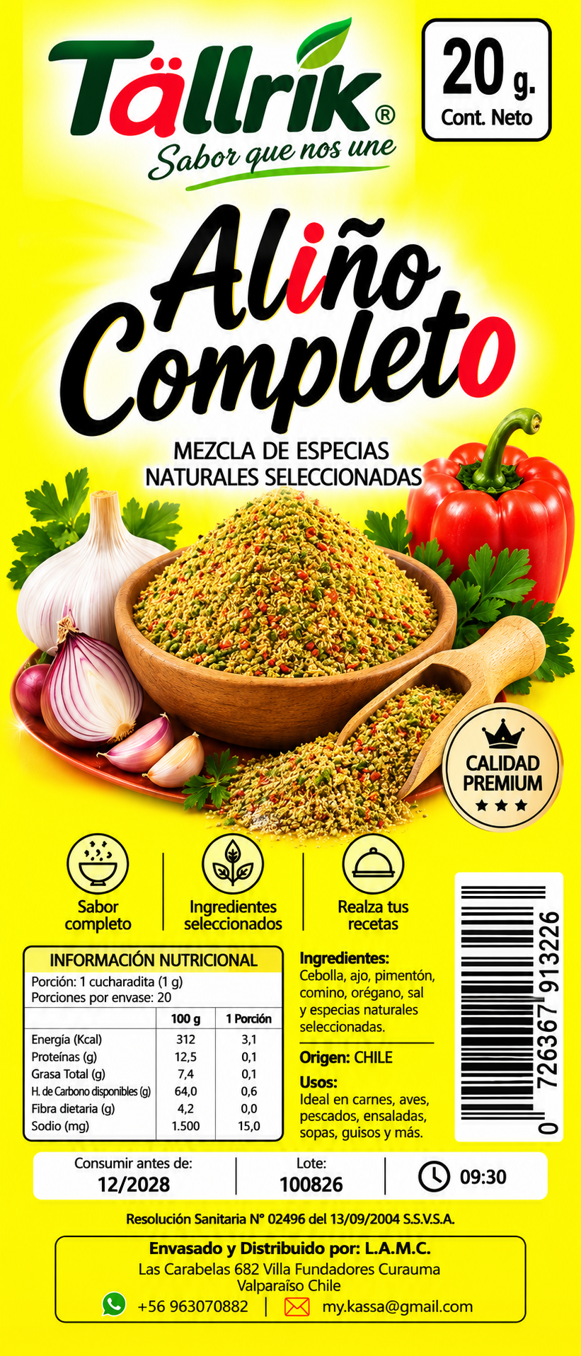 Etiqueta de Aliño completo Tallrik